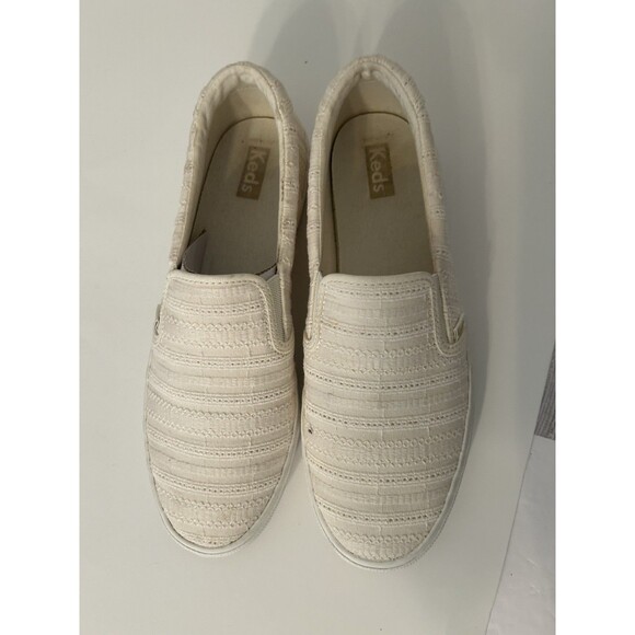 Keds Sami Slip On Sneakers Embroidered Off-White Canvas Size 10 EUC - Picture 3 of 8